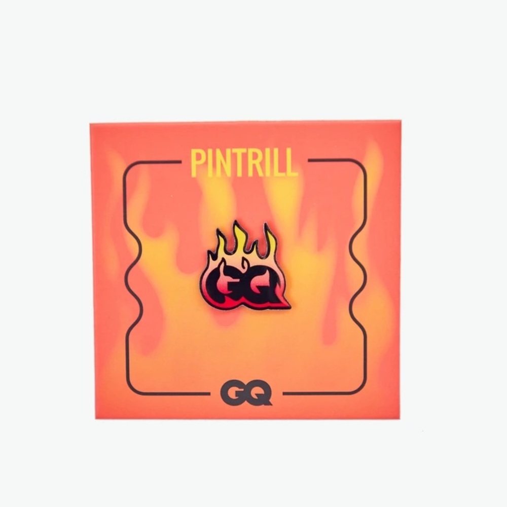 NWT GQ x Pintrill Fired Up Pin